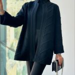 کت پشمی زبانه دوزی