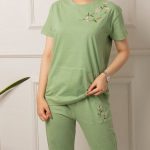 تیشرت شلوار گلدوزی روژین