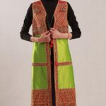 جلیقه سنتی سبز با نقش ترمه