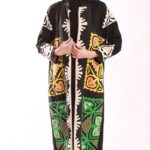 مانتوی مشکی چهل‌تکه با نقوش سنتی